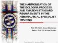 THE HARMONIZATION OF THE BOLOGNA PROCESS AND AVIATION STANDARD REQUIREMENTS IN THE AERONAUTICAL SPECIALIST TRAINING PowerPoint PPT Presentation