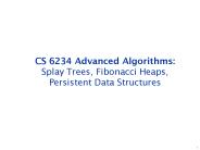 CS 6234 Advanced Algorithms: Splay Trees, Fibonacci Heaps, Persistent Data Structures