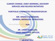 CLIMATE CHANGE, EARLY WARNING, ADVISORY SERVICES AND RELATED INITIATIVES
