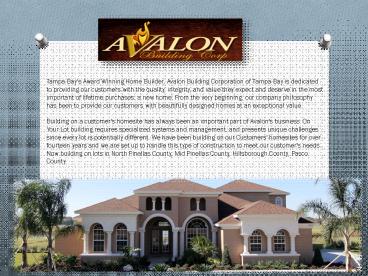 Tampa home builder