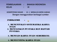 PEMBELAJARAN:   BAHASA INDONESIA