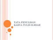 TATA PENULISAN KARYA TULIS ILMIAH