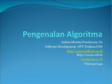 PPT – Pengenalan Algoritma PowerPoint presentation | free to download ...