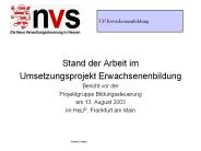 Stand der Arbeit im