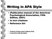 Writing in APA Style
