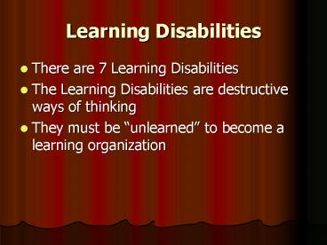 PPT – Learning Disabilities PowerPoint presentation | free to view - id ...