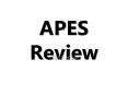 APES Review PowerPoint PPT Presentation