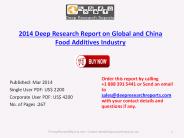 Food Additives Industry Analysis for Global and China