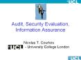 Audit, Security Evaluation, Information Assurance PowerPoint PPT Presentation