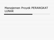 Manajemen Proyek PERANGKAT LUNAK