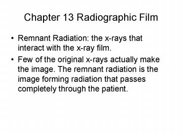 Chapter 13 Radiographic Film