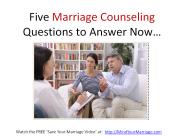 Marriage Counseling Questions that You'll Want Answered