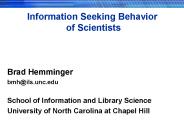 Information Seeking Behavior of Scientists