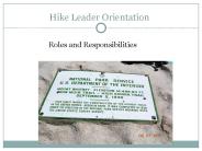 Hike Leader Orientation