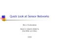Quick Look at Sensor Networks PowerPoint PPT Presentation