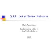 Quick Look at Sensor Networks