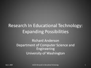 Research In Educational Technology: Expanding Possibilities