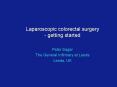 Laparoscopic colorectal surgery - getting started PowerPoint PPT Presentation