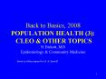 Back to Basics, 2008 POPULATION HEALTH (3): CLEO PowerPoint PPT Presentation