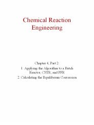 Chemical Reaction Engineering