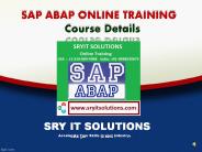 SAP ABAP Online Training Course Details