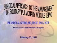 Solitary Pulmonary Nodule