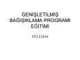 GENISLETILMIS BAGISIKLAMA PROGRAMI EGITIMI PowerPoint PPT Presentation