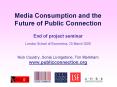 Media Consumption and the Future of Public Connection End of project seminar London School of Economics, 20 March 2006 Nick Couldry, Sonia Livingstone, Tim Markham www.publicconnection.org PowerPoint PPT Presentation