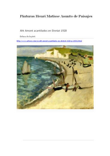 Pinturas Henri Matisse Asunto de Paisajes -- Artisoo