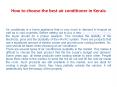 How To Choose The Best Air Conditioner In Kerala PowerPoint PPT Presentation