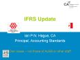 IFRS Update  Ian P.N. Hague, CA Principal, Accounting Standards Own views  PowerPoint PPT Presentation