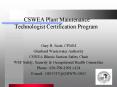 CSWEA Plant Maintenance Technologist Certification Program PowerPoint PPT Presentation
