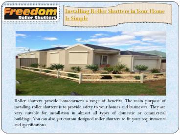 Installing roller shutters in your home