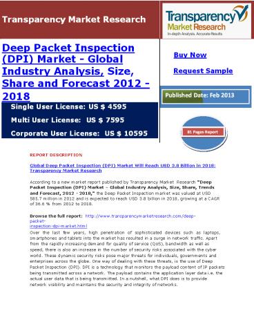Deep Packet Inspection (DPI) Market - Global Industry Analysis, Size, Share and Forecast 2012 - 2018