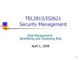 TEL2813/IS2621 Security Management PowerPoint PPT Presentation