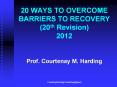 20 WAYS TO OVERCOME BARRIERS TO RECOVERY (20th Revision) 2012 PowerPoint PPT Presentation