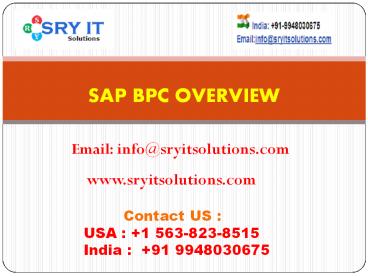 sap BPC Overview