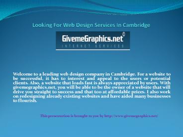 Looking For Web Design Services In Cambridge
