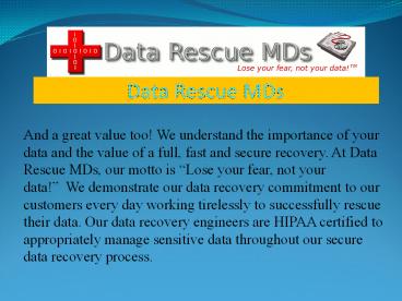 Data Rescue MDs