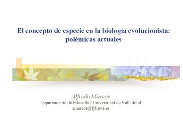 El concepto de especie en la biolog