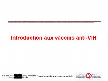 Introduction aux vaccins anti-VIH