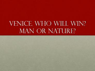 Venice. Problem of drowning