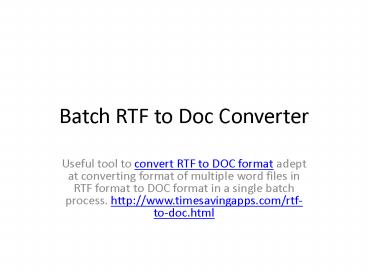 Batch RTF to Doc Converter