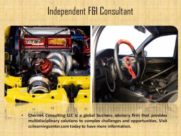 Independent F&I Consultant in the USA