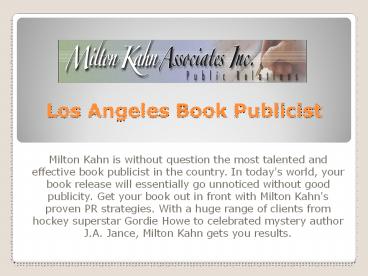 Los Angeles Book Publicist