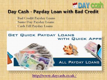 Cash Payday Loan With Bad Credit