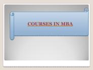 Online MBA courses and programs