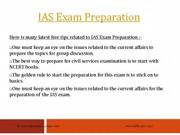 IAS Exam Preparation