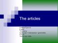 The articles PowerPoint PPT Presentation