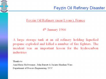 Feyzin Oil Refinery Disaster